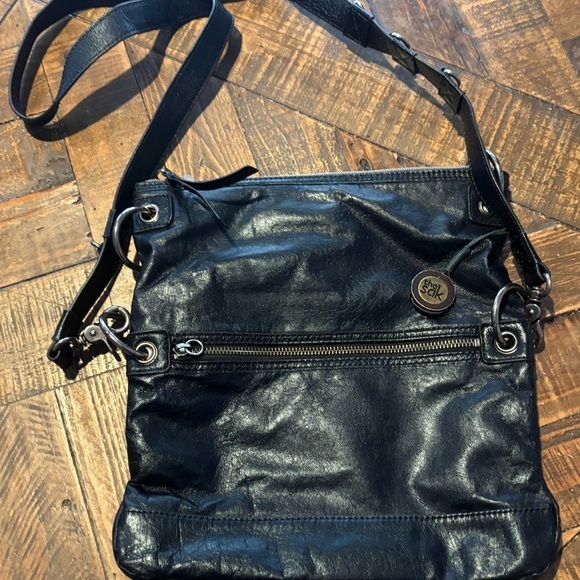 The Sak vintage black leather bag with floral Interior. Great condition - Picture 6 of 16